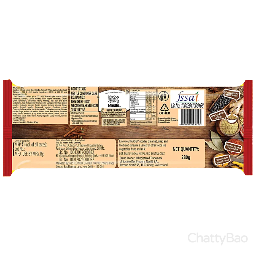 Maggi Noodles - Special Masala 280 g (Pack of 4) view 2