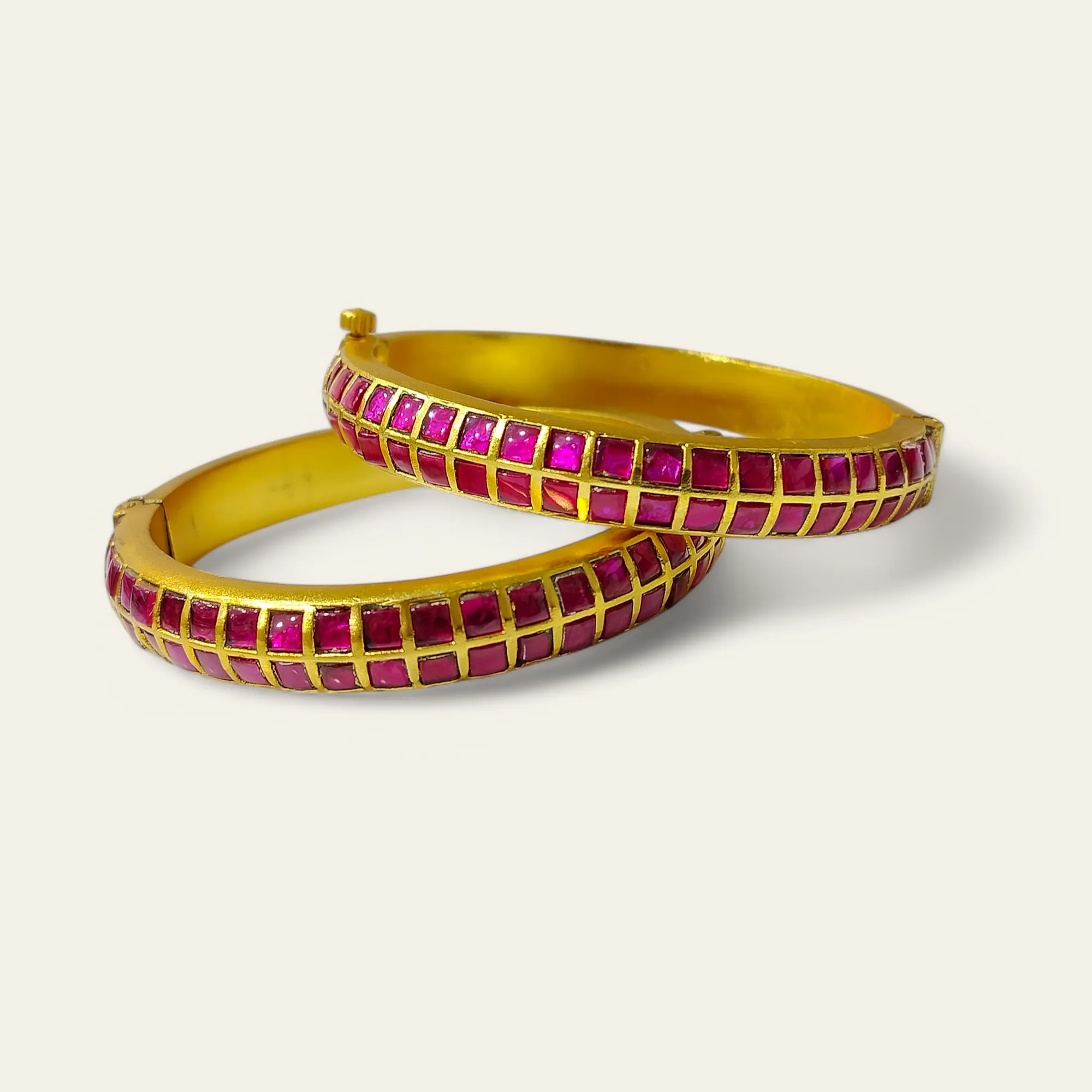 Ruby-Encrusted Gold Bangles view 3