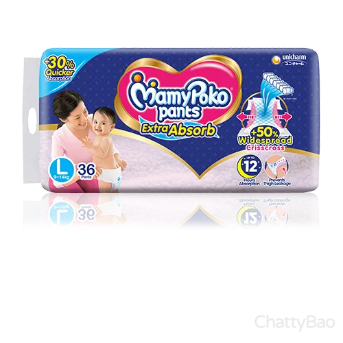 MamyPoko Pants Extra Absorb Diaper L 36 Pieces view 2
