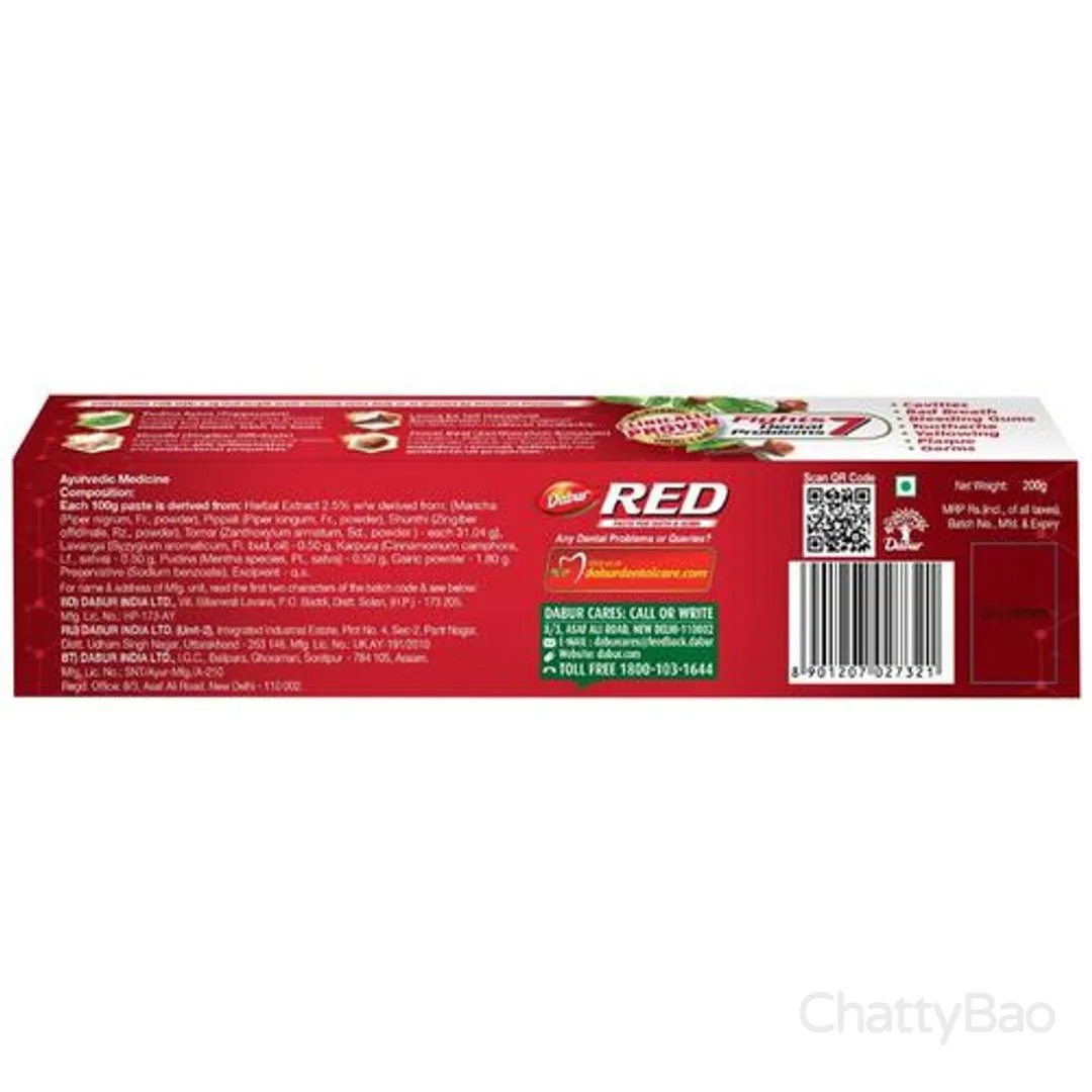 Dabur Red Ayurvedic Toothpaste 200 g view 2
