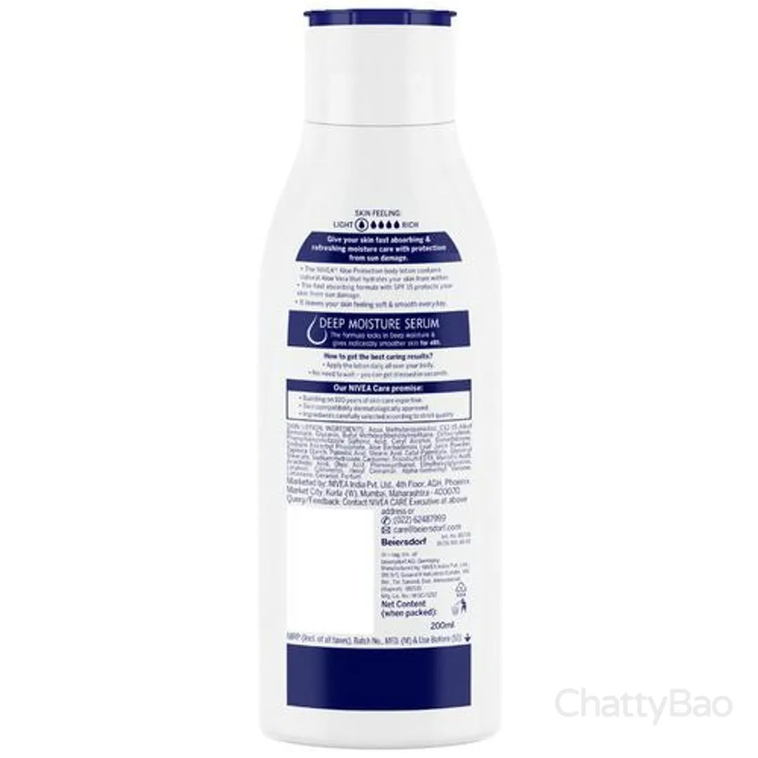 Nivea Body Lotion - Aloe Protection SPF 15 For Normal Skin 200 ml view 2