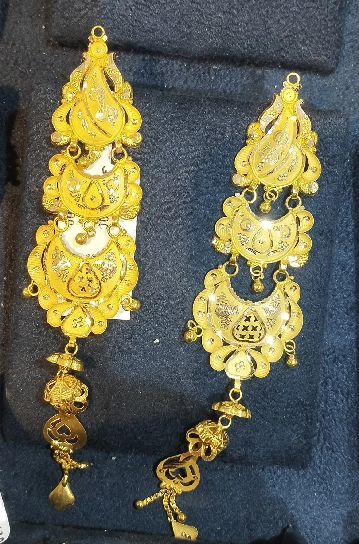 Gold Dangle Earrings. view 2