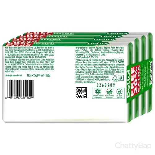Dettol Bathing Soap Bar - Original 125 g (Pack of 4) view 2