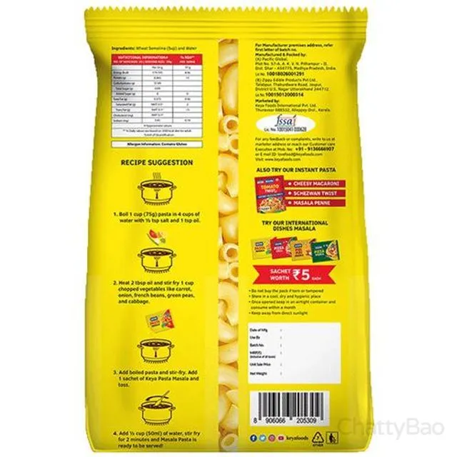 Keya EasyCook Macaroni Wheat Pasta 850 g view 2