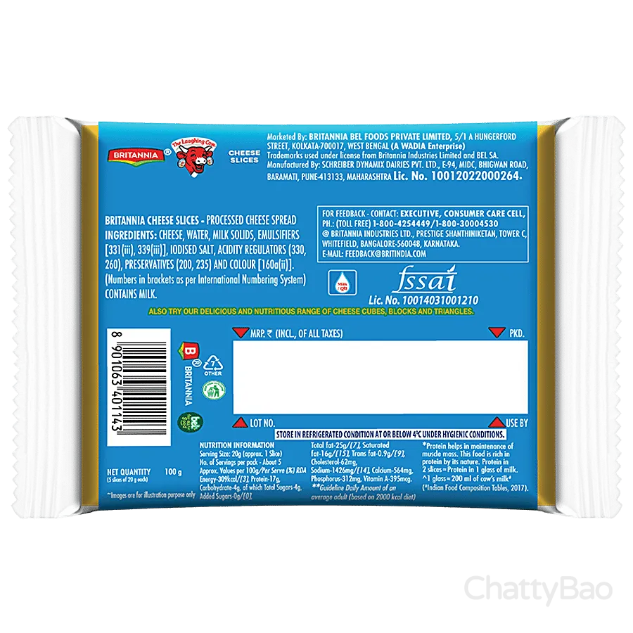 Britannia Cheese Slice 100 g (Pack of 5) view 2