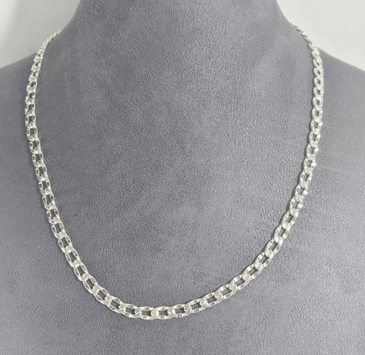 Men Silver Chain Necklace (AVSC-36) view 3