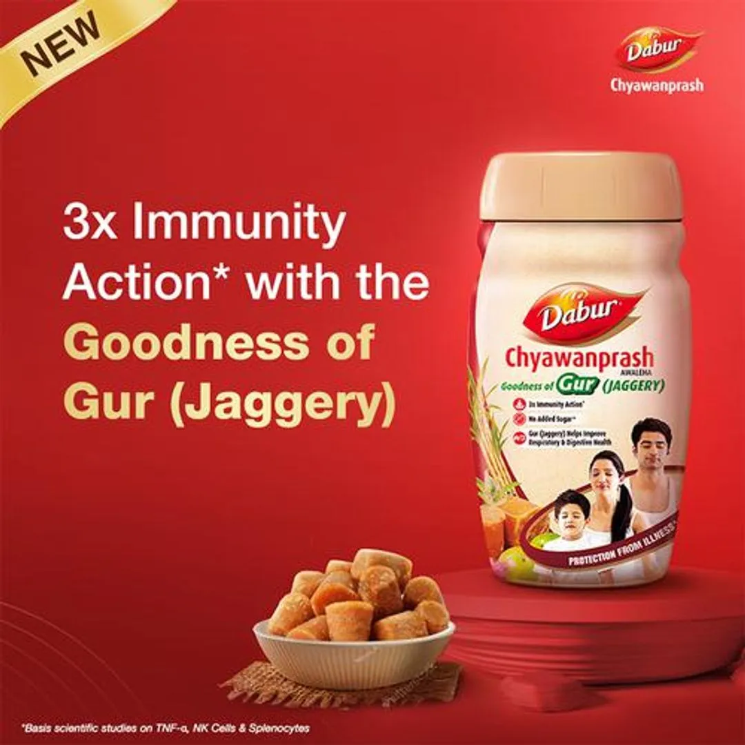 Dabur Chyawanprash (Gur/Jaggery) 3X Immunity Action 900 g view 2