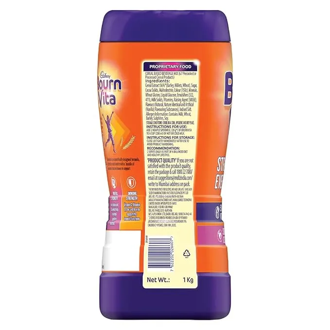 Cadbury Bournvita Chocolate Nutrition Drink Jar 1 Kg view 2