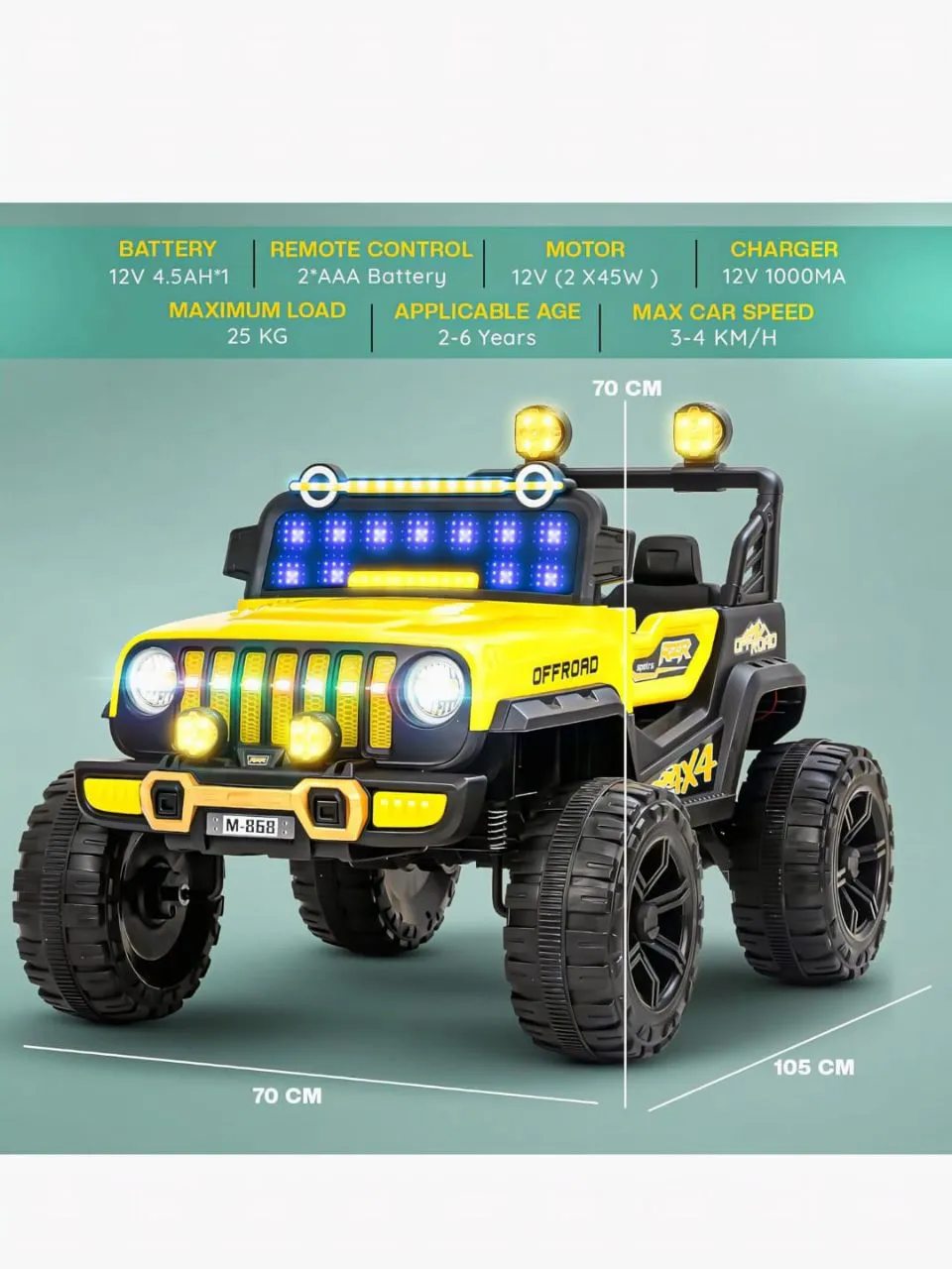Baybee Offroad 4X4 Ride-On Jeep view 6
