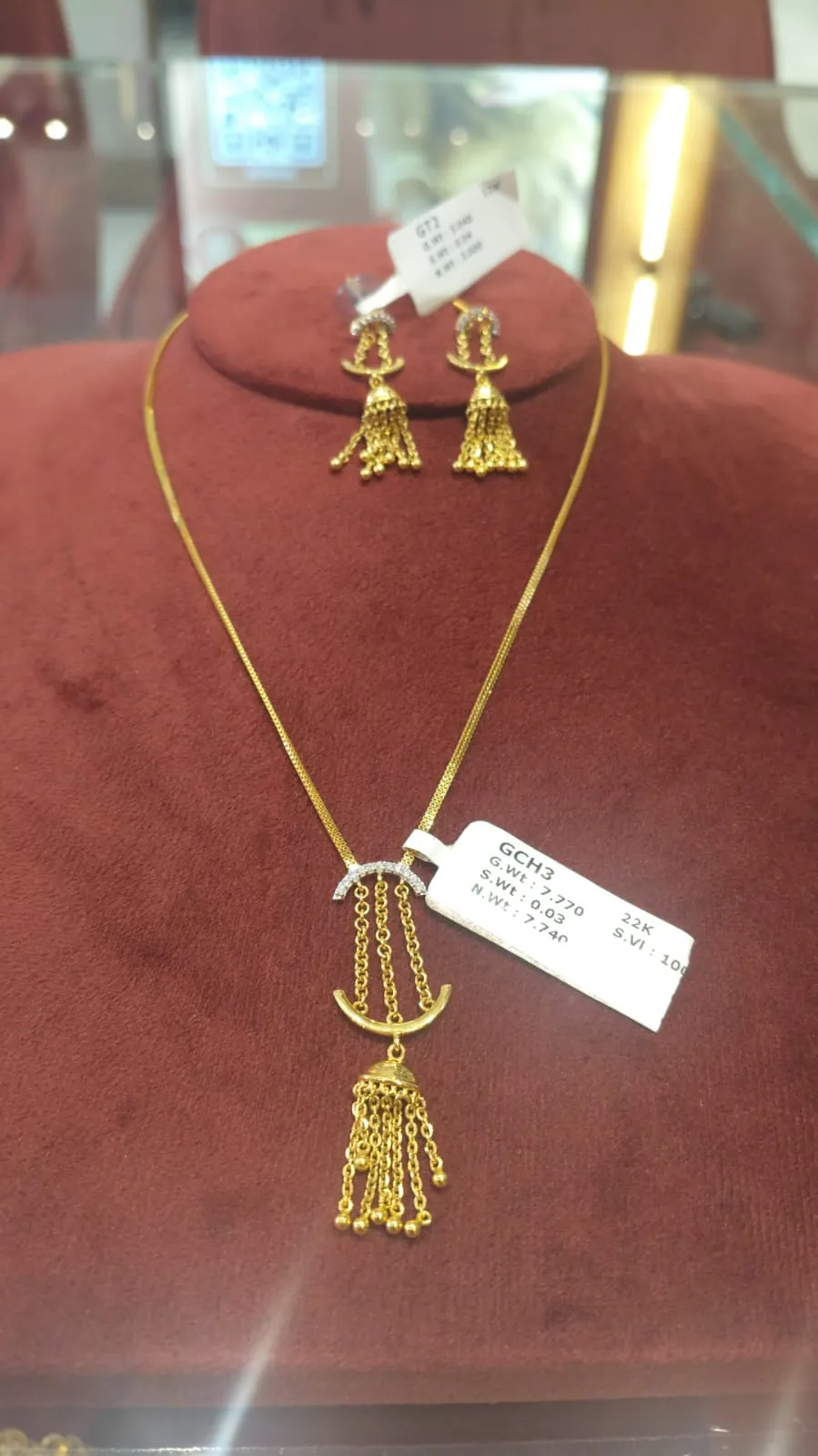 22K Gold Necklace Set && view 3