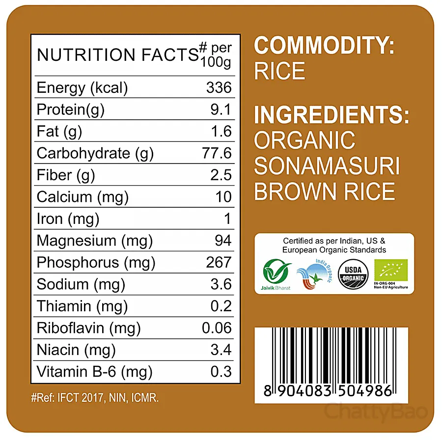 24 Mantra Organic Rice Sonamasuri Brown 1 Kg view 3