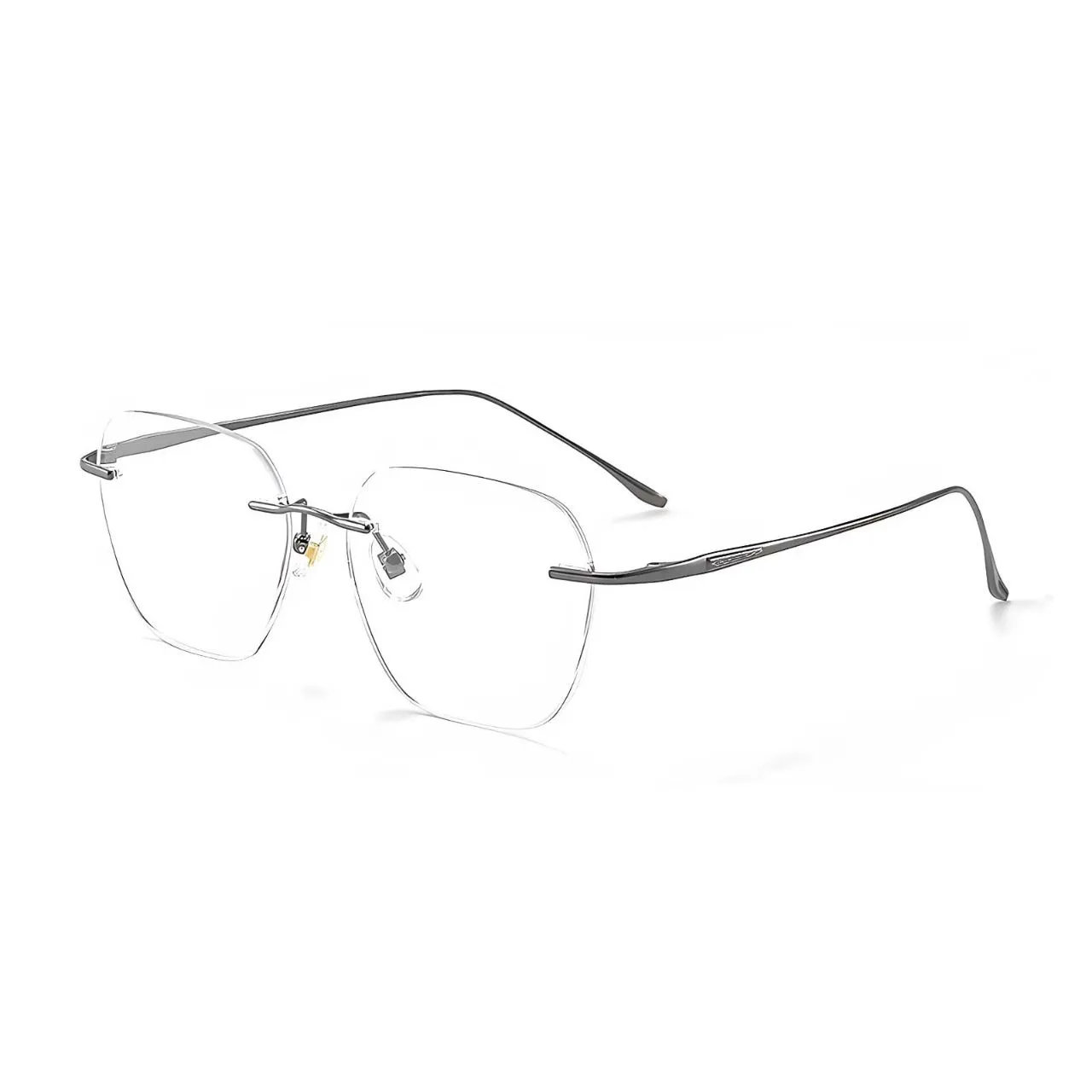 Square Rimless Frame, Black view 2