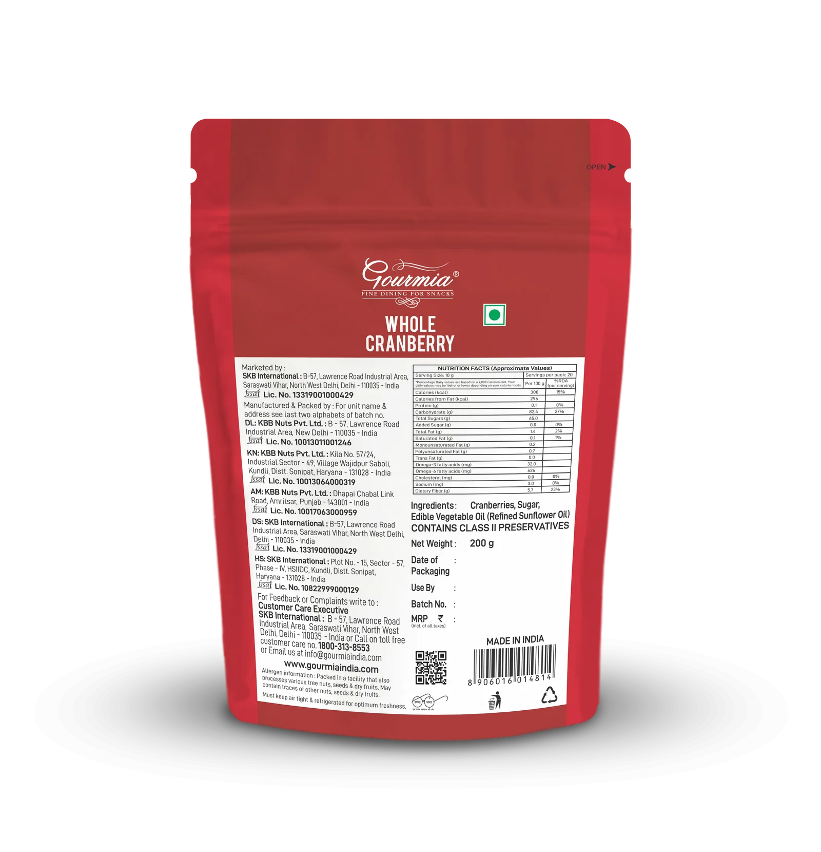 Gourmia Dried Cranberry 200 g view 2