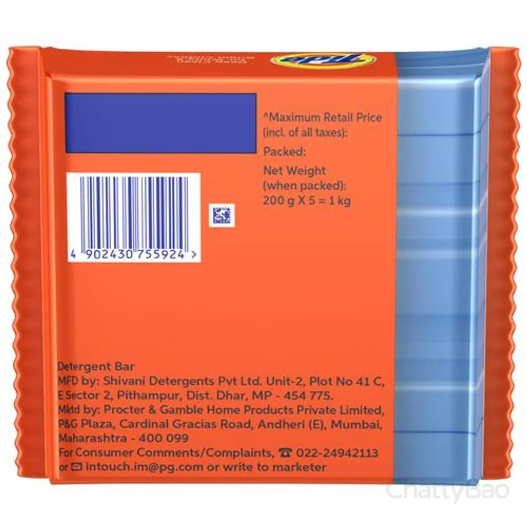 Tide Blue Detergent Bar Soap 200 g each (Pack of 5) view 2