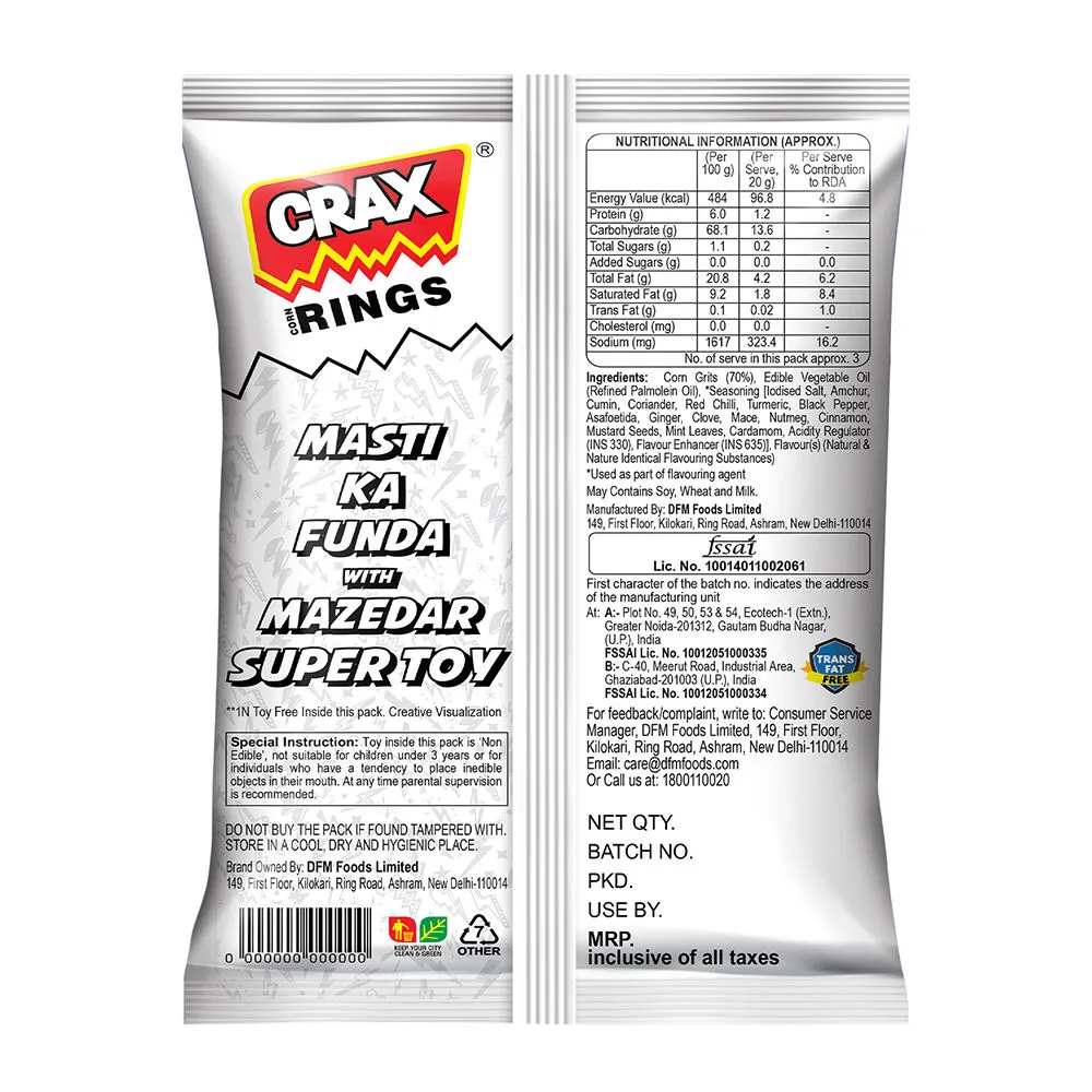Crax Corn Rings Chatpata Masala Puffs 53 g view 2