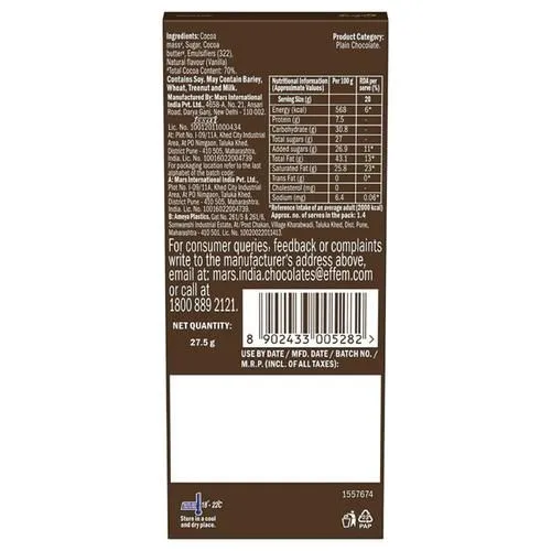 Galaxy Fusions Dark Chocolate Bar With 70% Cocoa 27.5 g view 2