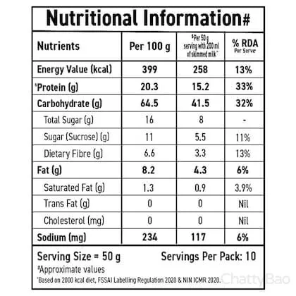 Bagrrys Whey Protein Chocolate Muesli with Almonds ( 100% Whole Oats) 500 g view 3