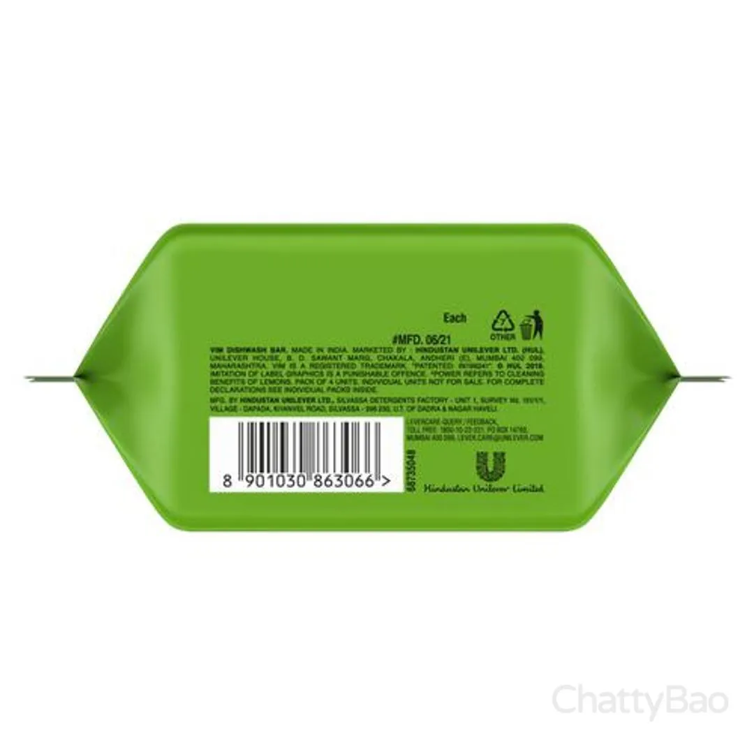 Vim Dishwash Bar - Lemon 90 g each (Pack of 4) view 2