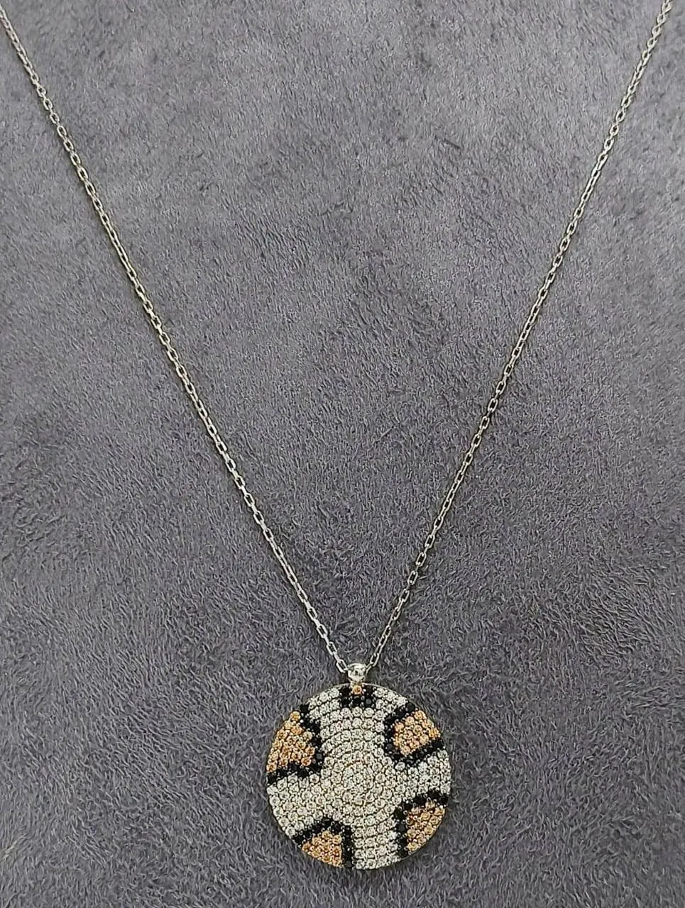 Silver Leopard Pendant Necklace (AVSPD-03) view 2