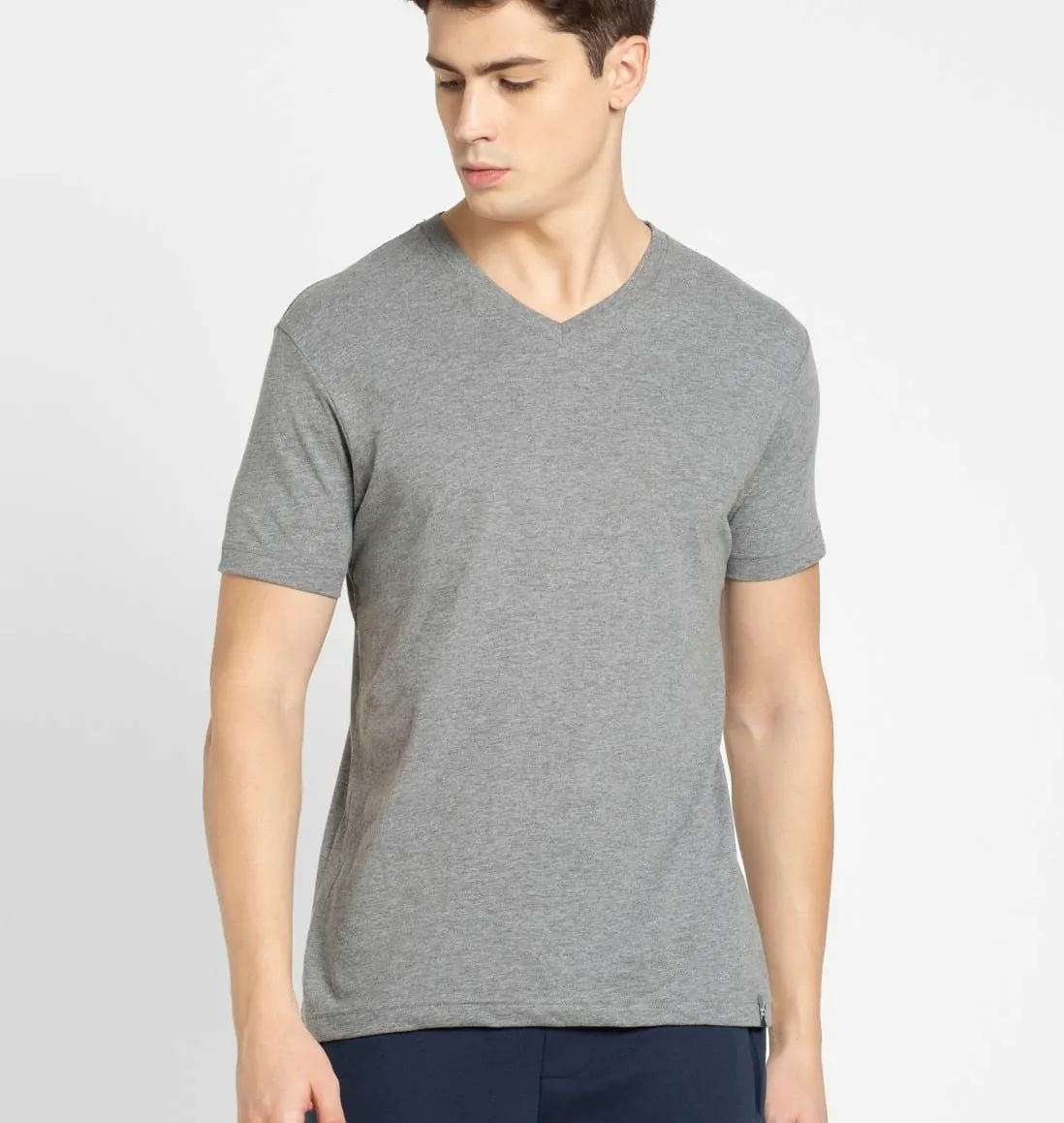 Jockey T-Shirt V Neck Half Sleeve Grey view 2