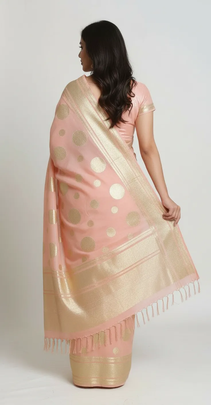 Banarasi Pink Silk Saree.. view 2