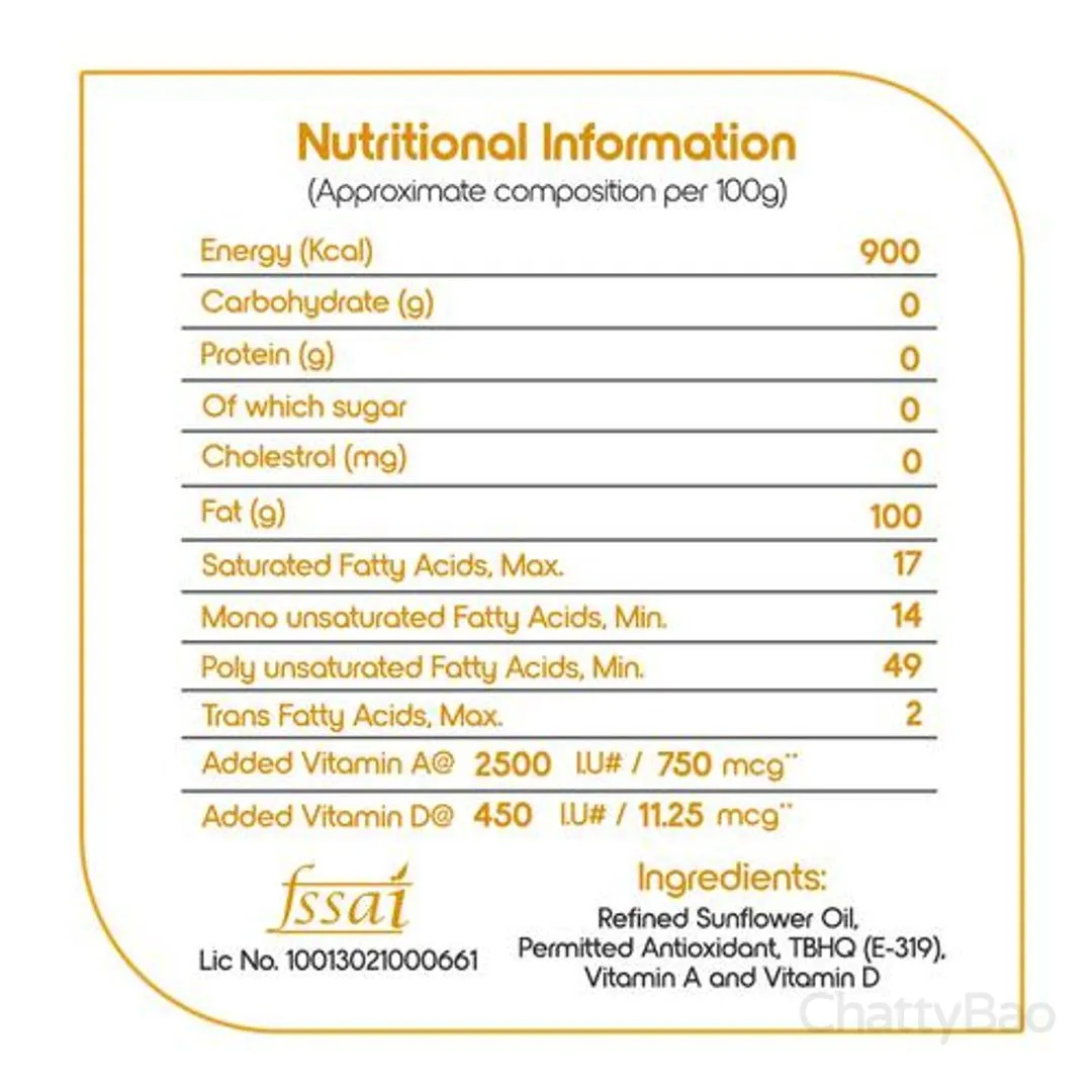 Fortune Refined Sunflower Oil Bottle 2 L view 3