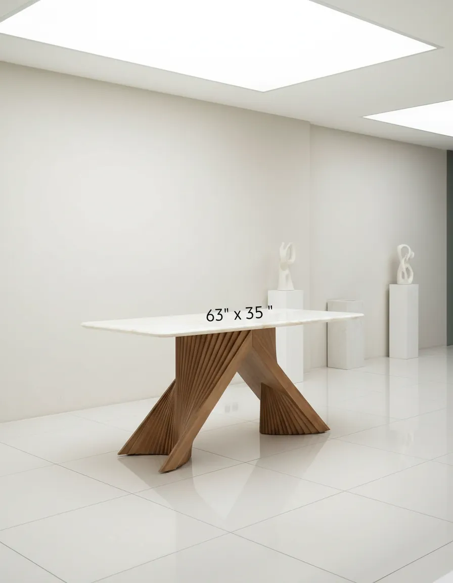 Modern Sculptural Dining Table/EF/DT/1002/6STR view 2