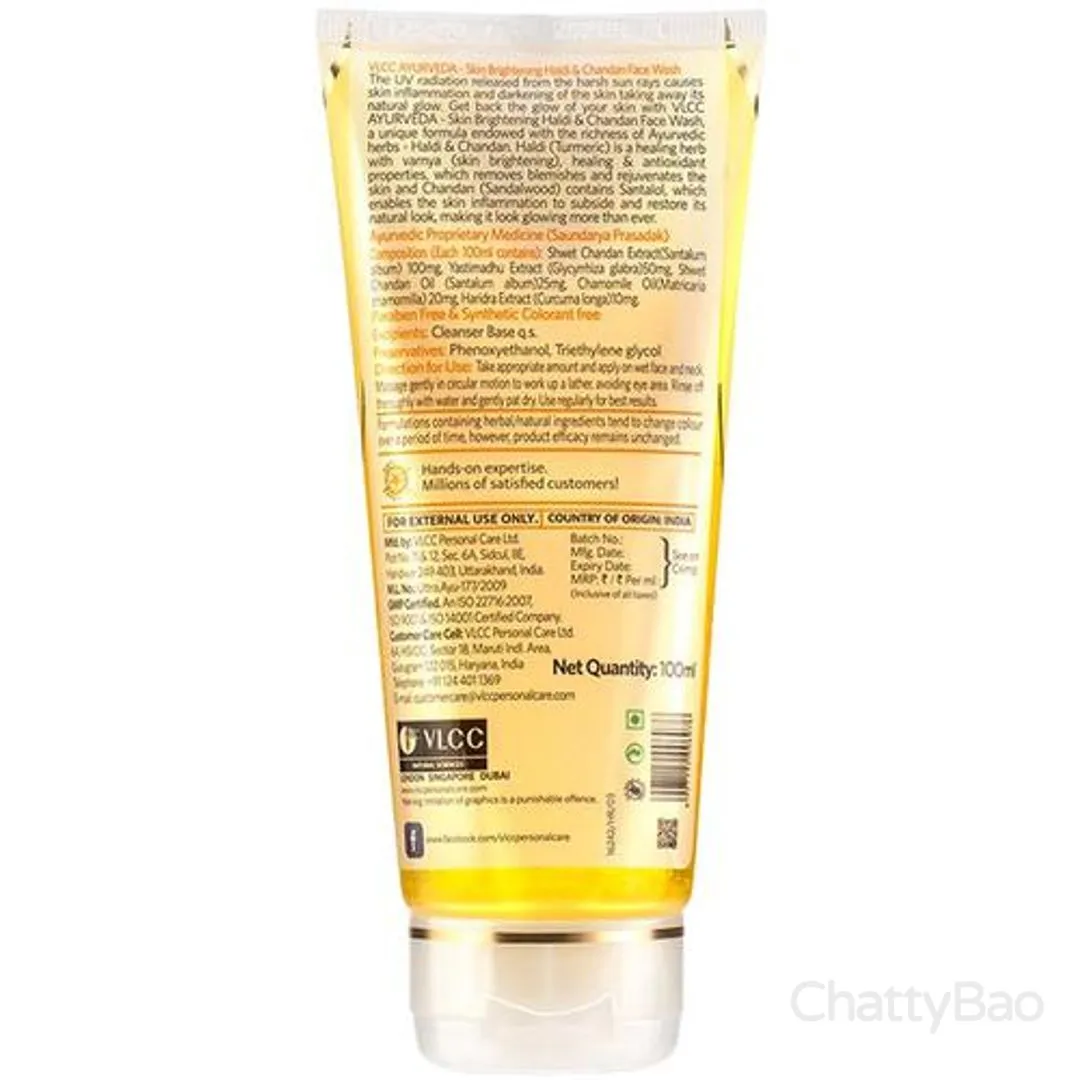 VLCC Ayurveda Skin Brightening Haldi & Chandan Face Wash 100 ml view 2
