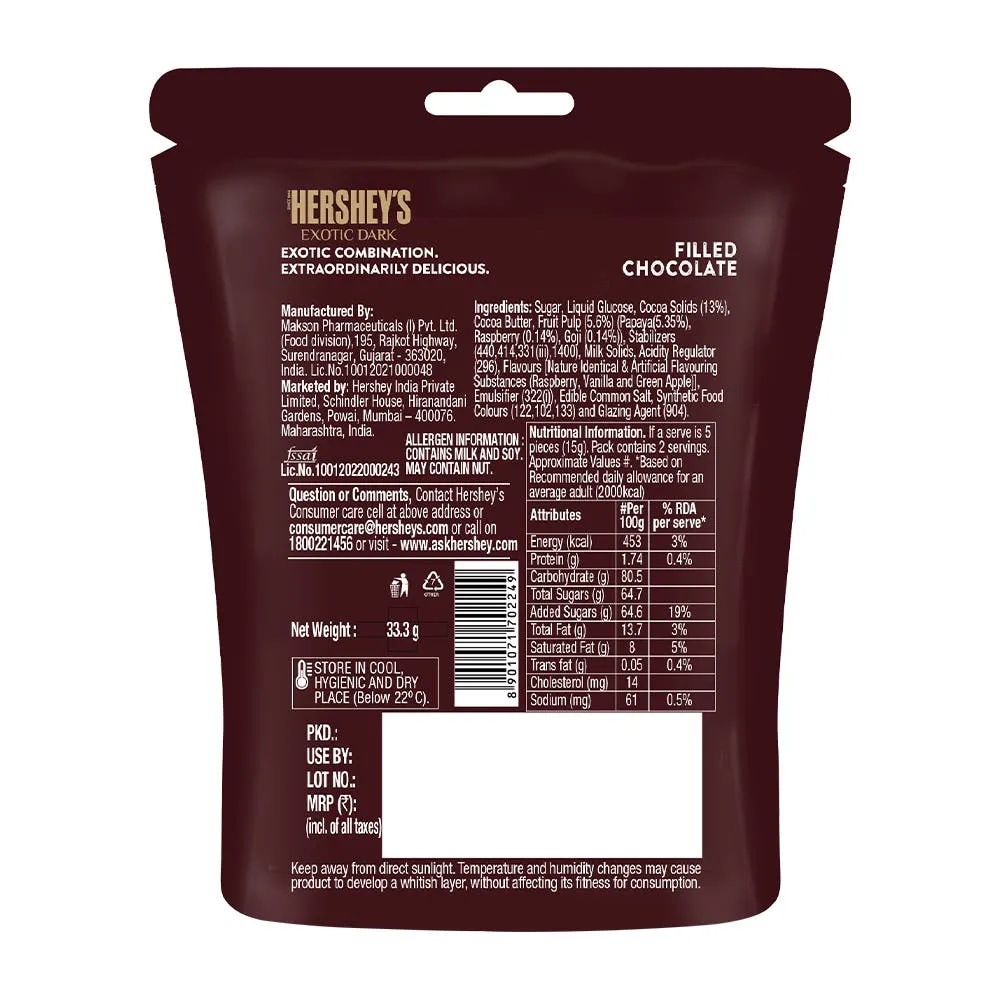 Hersheys Raspberry & Goji Flavor Exotic Dark 33.3 g view 2