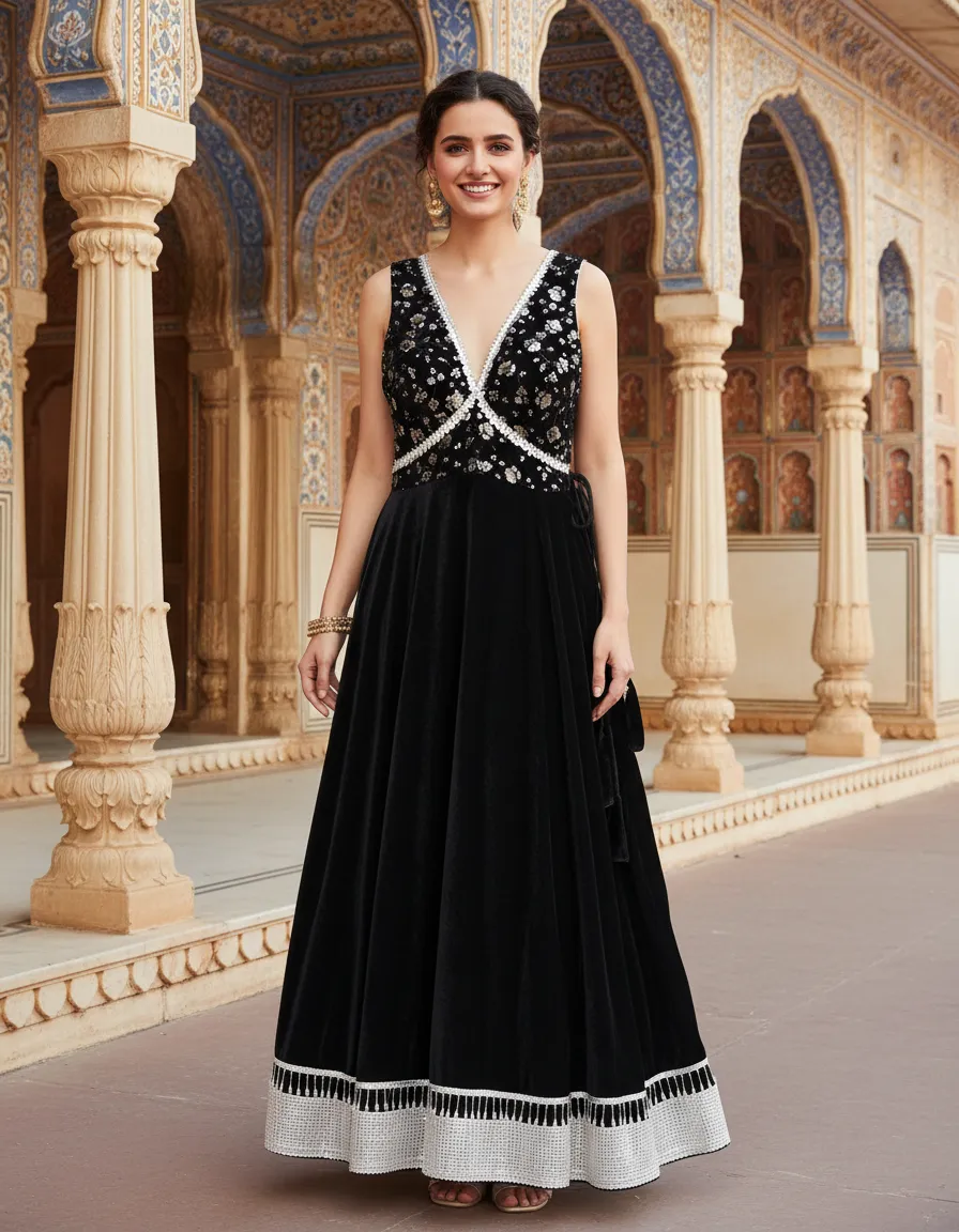 Embroidered Evening Gown view 8