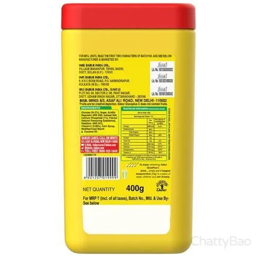 Dabur GlucoPlus C Glucose - Lemon 400 g view 2