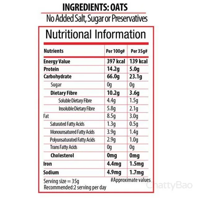 Bagrrys White Oats 500 g view 3