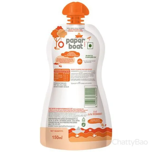 Paper Boat Santra Orange Juice 150 ml view 2