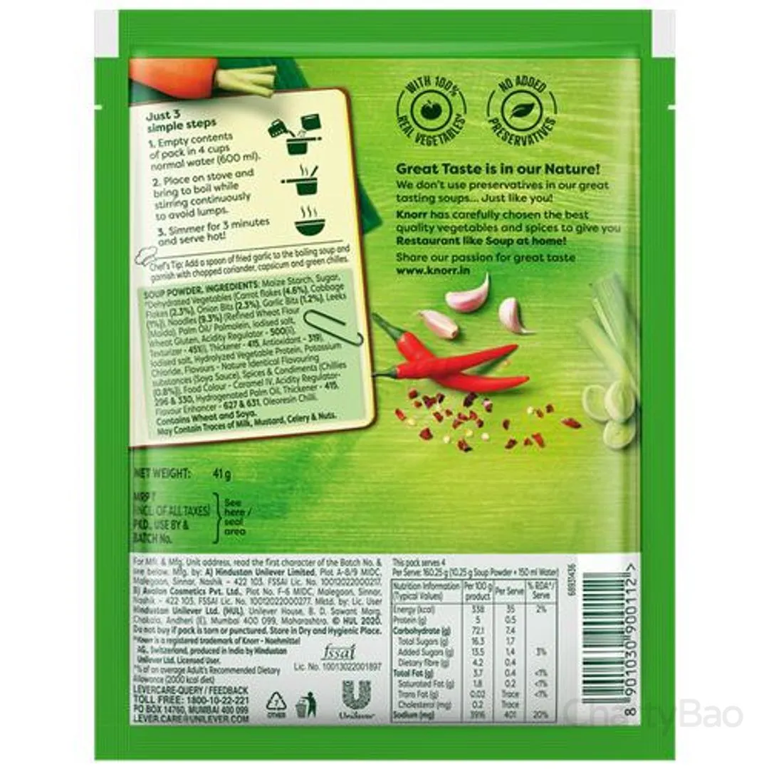 Knorr Chinese Hot And Sour Veg Soup 41 g view 2