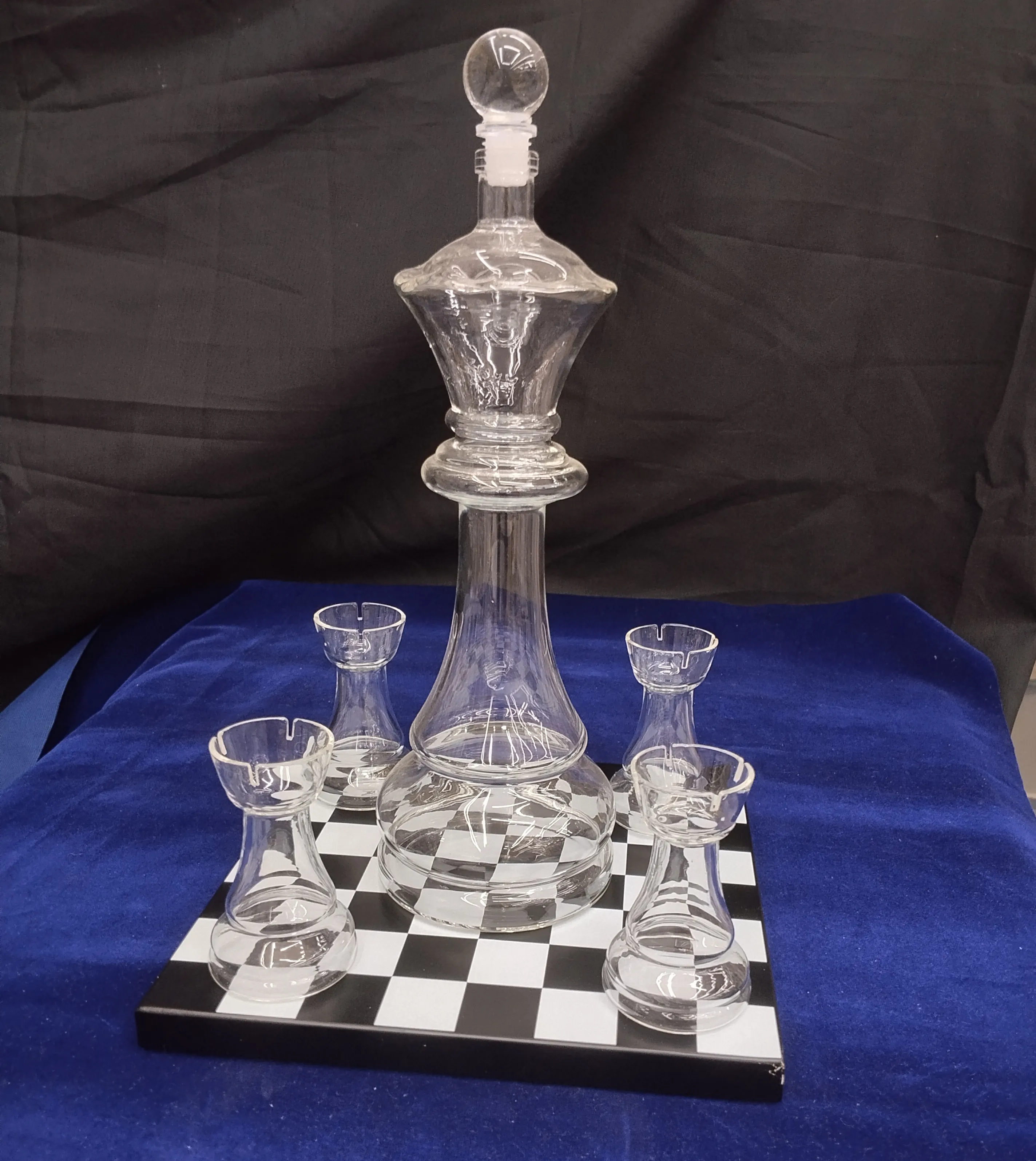 Chess-Inspired Glass Decanter Set view 2