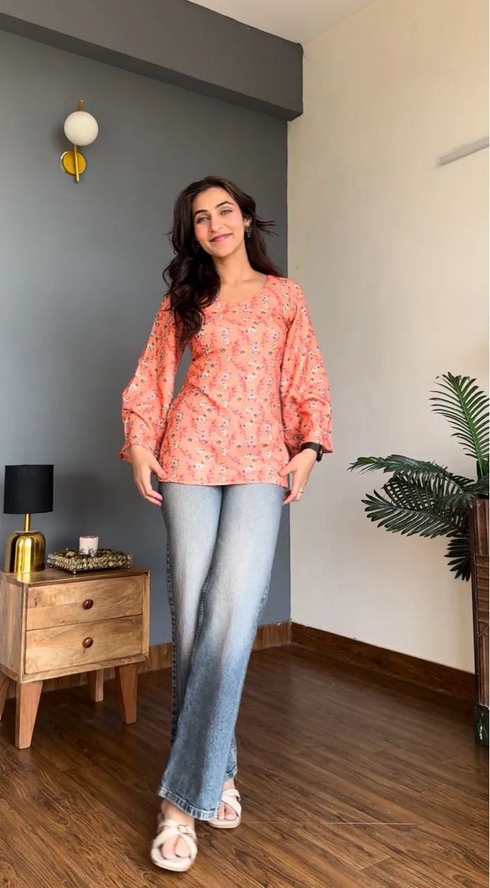 Peach Woolen Kurti view 3