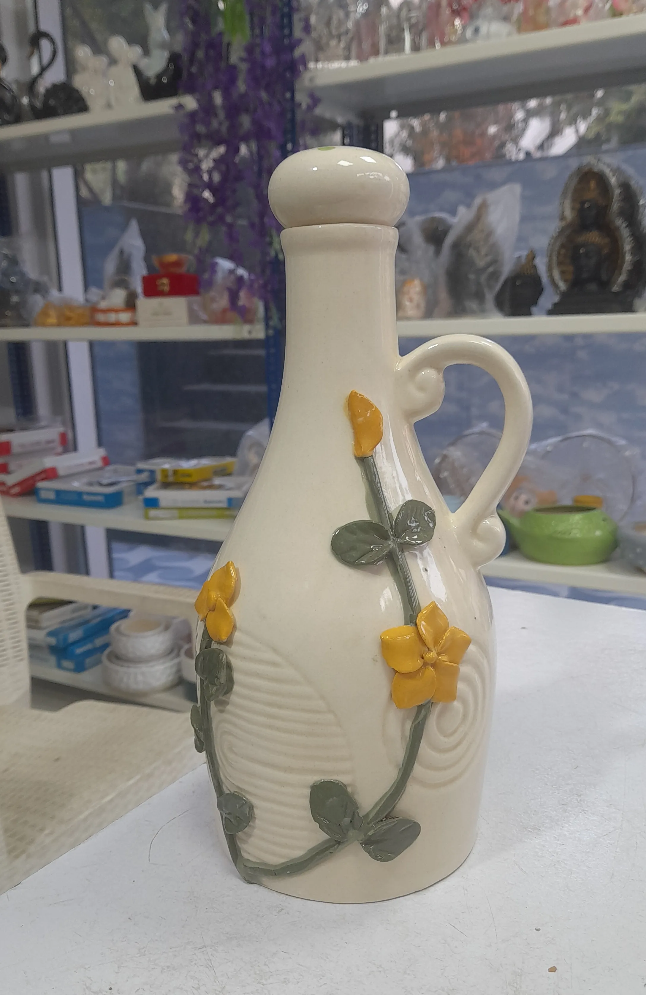 Hand Crafted Floral Ceramic Oil Dispenser view 2