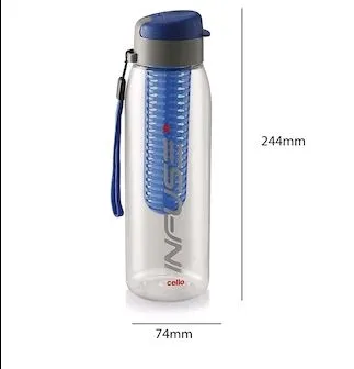 Cello Infuse Water Bottle, Green, 800ml, 1 Pcs view 3