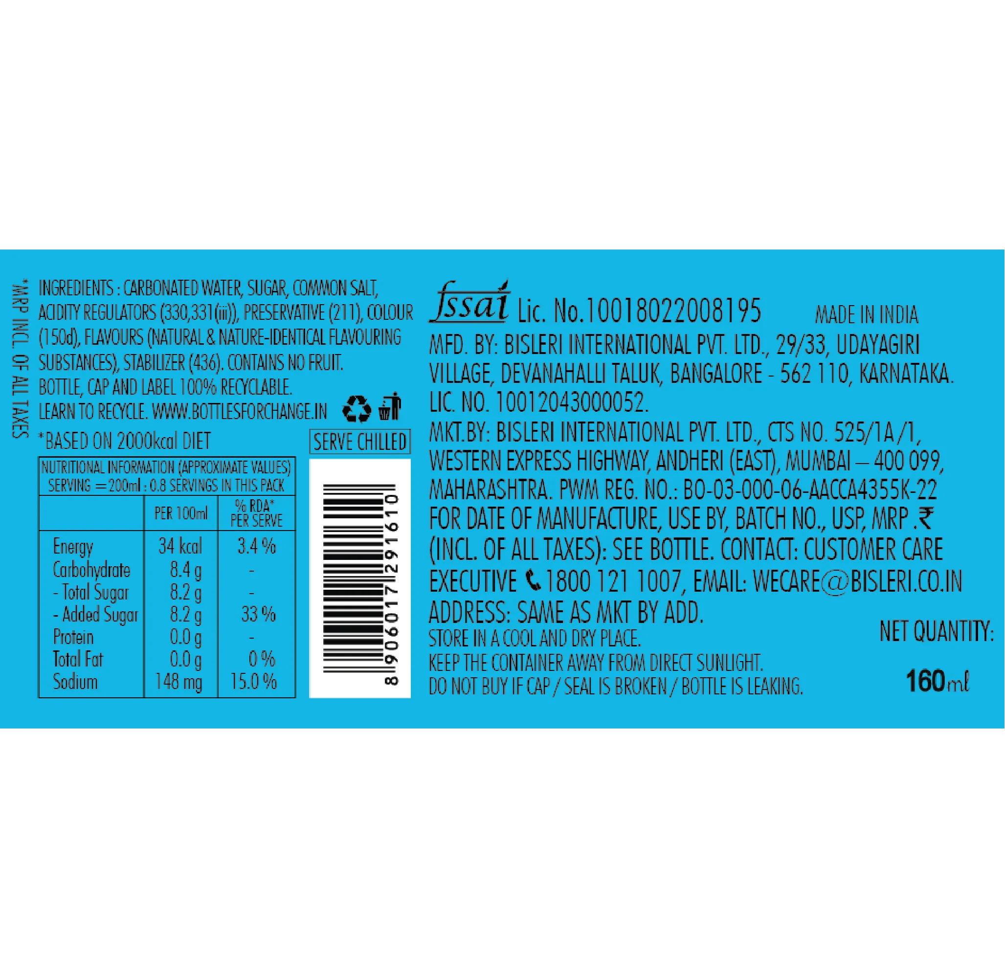 Bisleri Spyci Jeera 160 ml view 3