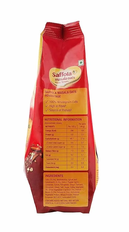 Saffola Masala Oats Peppy Tomato 400 g view 3