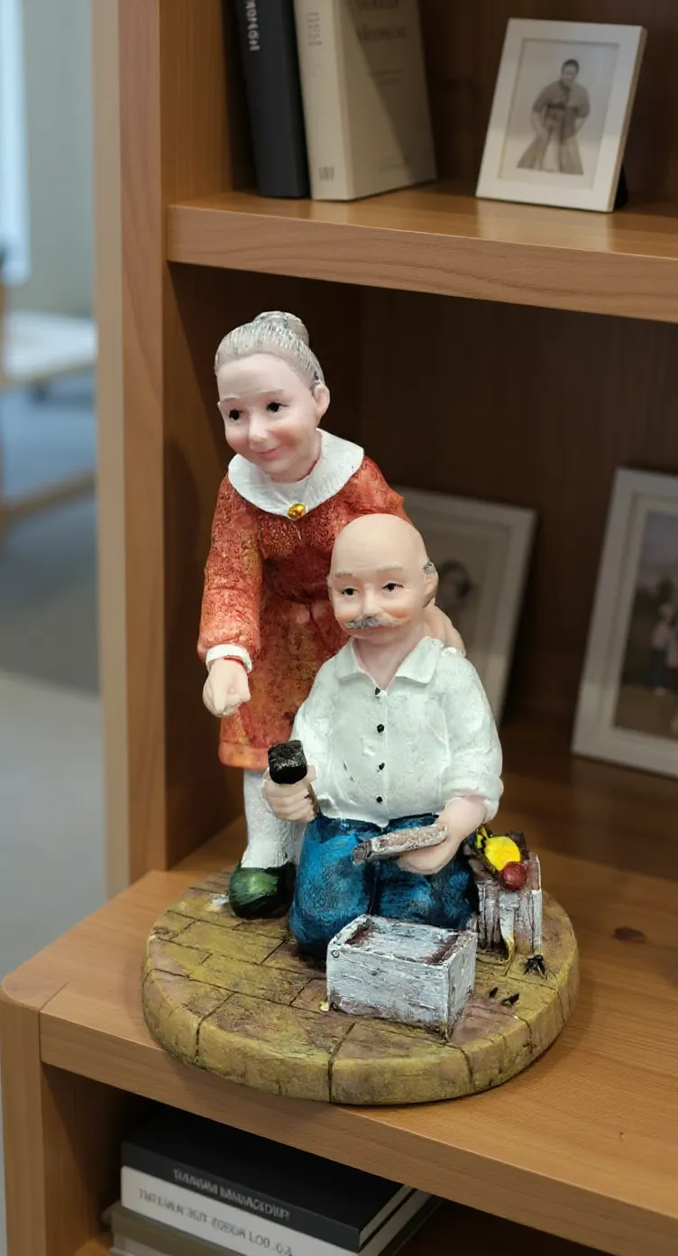 Porcelain Elderly Couple Figurines view 4
