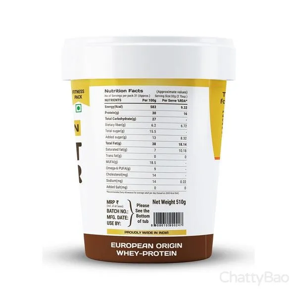 Pintola High Protein Dark Chocolate Peanut Butter Creamy 510 g view 3