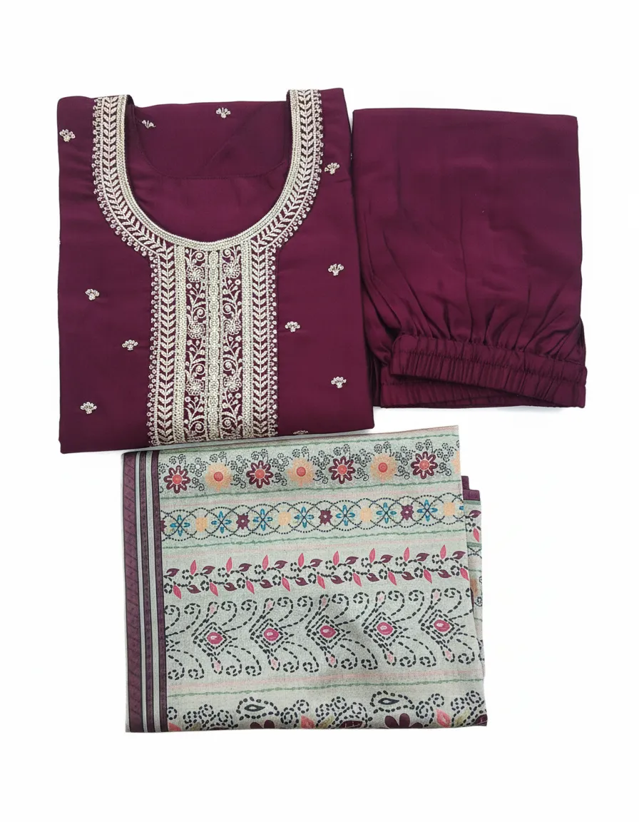 Zola Embroidered Churidar Set view 2