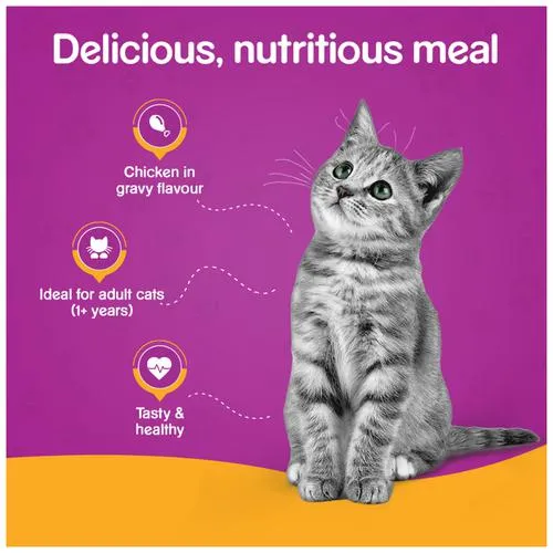 Whiskas Wet Cat Food - Adult 1+ Years Chicken In Gravy 85 g view 7