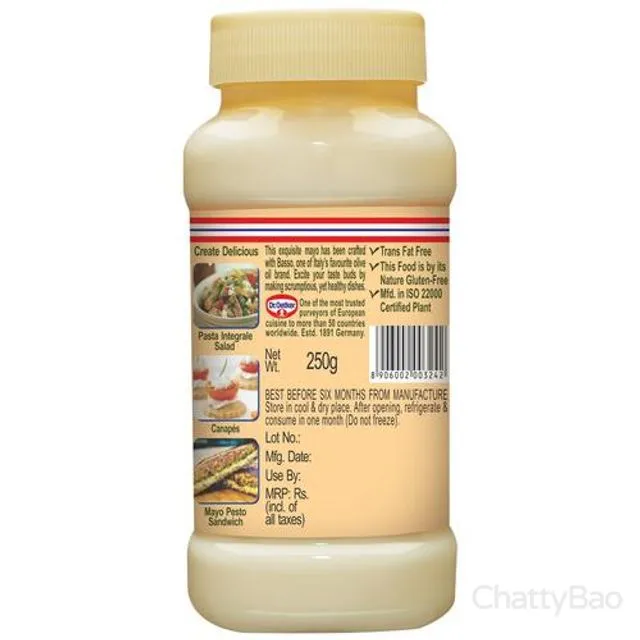 Dr. Oetker FunFoods Veg Mayonnaise Olive Oil 250 g view 2