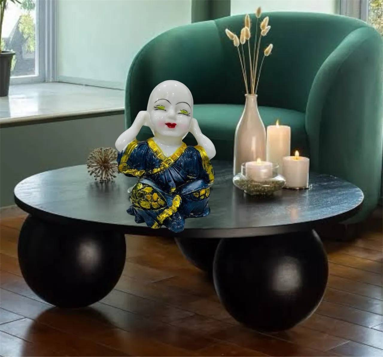Decorative Ceramic Monk Figurine view 2