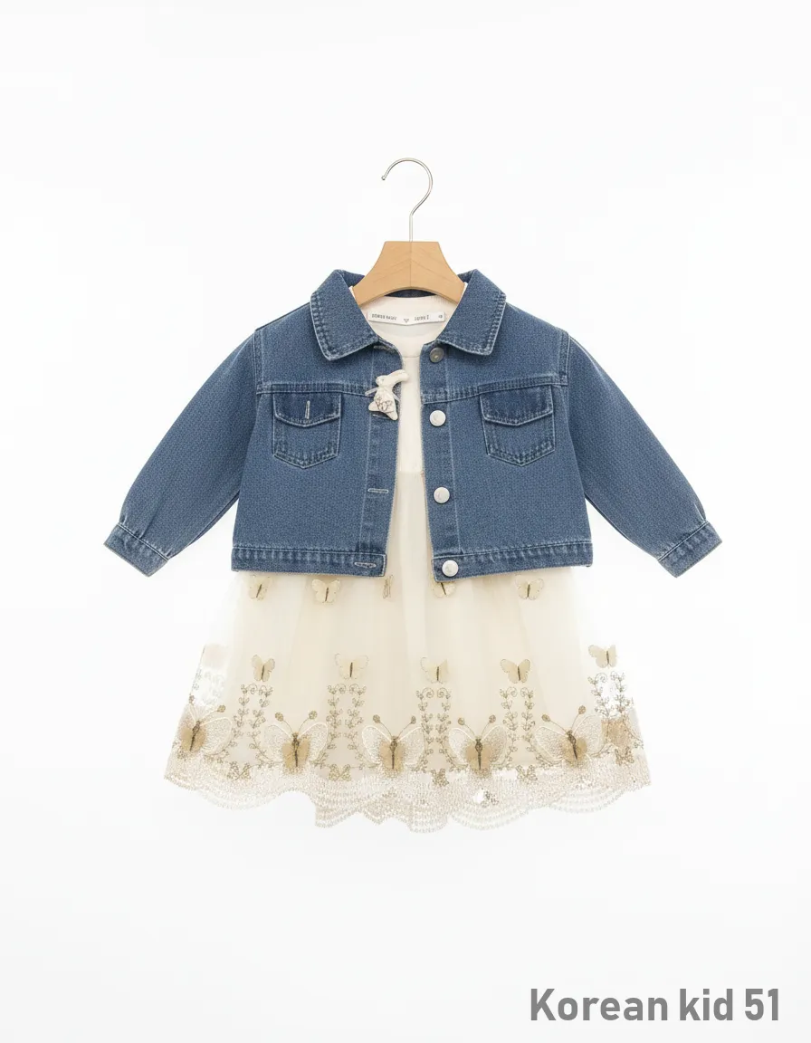 Denim and Tulle Dress Set view 2