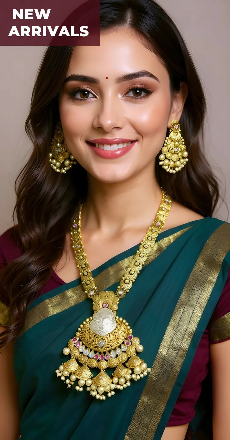 Traditional Gold Necklace Set view 2