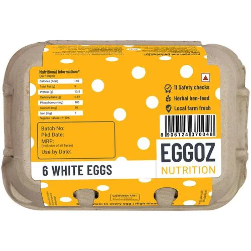 Eggoz Farm Fresh White Eggs 6 pieces view 3