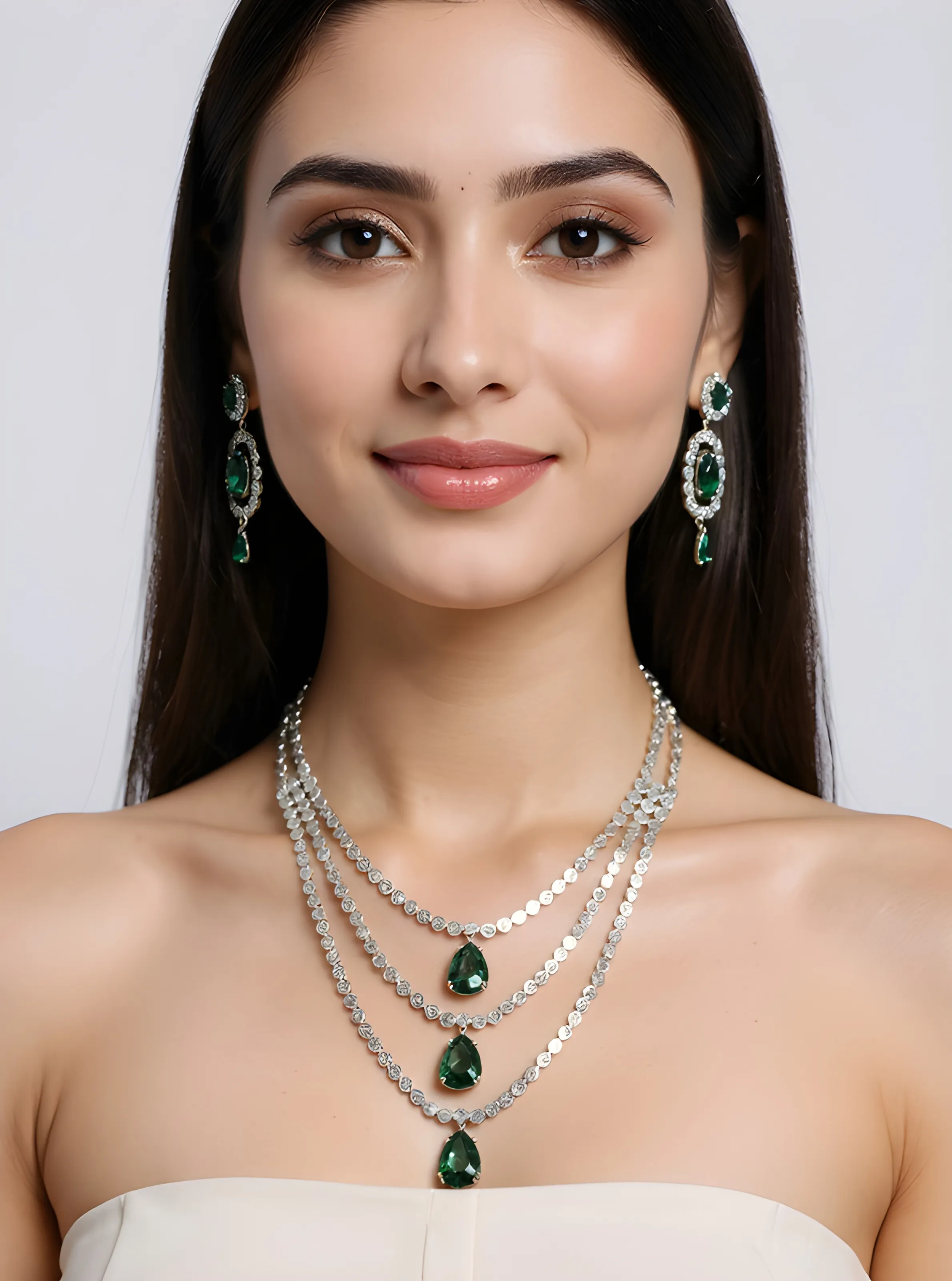 3 LayerGemstone Necklace Set view 2